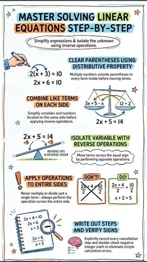 How to Solve Linear Equations (Step-by-Step Flow)