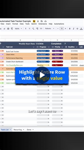 Conditional Formatting for Task Focus Areas in Google Sheets | Olan Chancy posted on the topic | LinkedIn