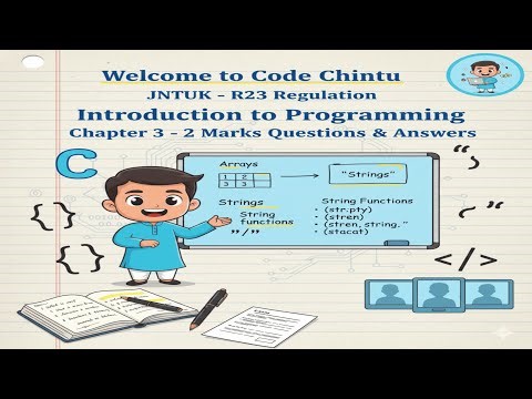 JNTUK R23 C Programming UNIT 3 Arrays, Strings & Functions 2 Marks Q&A Telugu