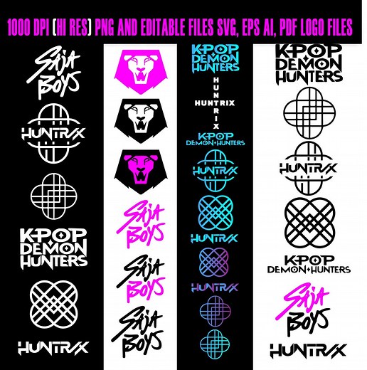 Kpop Demon Hunters Logo Bundle (svg, Png, Ai, Eps, Pdf) - Etsy