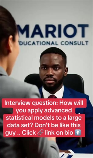 Interview question: How will you apply advanced statistical models to a large data set? Don’t be like this guy .. Click 🔗 link on bio ⬆️ #JobSearchTips #interview #data #dataanalysis