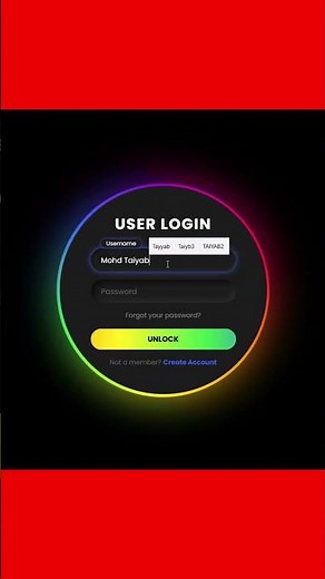 Create Amazing RGB Glowing Circle Login Form | HTML CSS Animation Effects