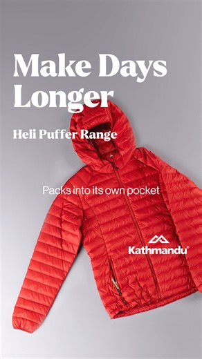 Our Heli jackets pack into their own pockets, making them the perfect layer to toss in your bag when extra warmth might be needed. | Kathmandu