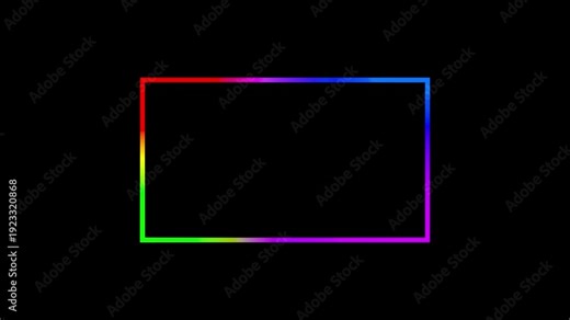 Animated RGB Neon Gradient Frame Border Seamless Loop Overlay for YouTube, Twitch and Social Media Videos