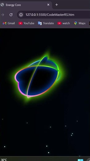 🔥3D Energy Core Animation 😱 Using HTML and CSS #coding #htmlcss #shorts #viral #short #shortvideo