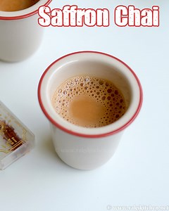 Saffron chai recipe, kesar masala chai - Raks Kitchen