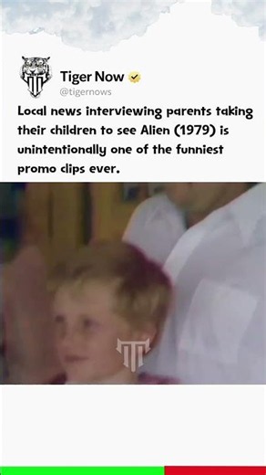 Local news interviewing parents taking their children to see Alien (1979)