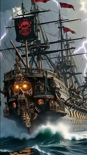 Haunted Pirate Ship Sails the Stormy Seas Ghost Ship Animationin4K⚓️‍☠️#ship#ghost#shorts#trending