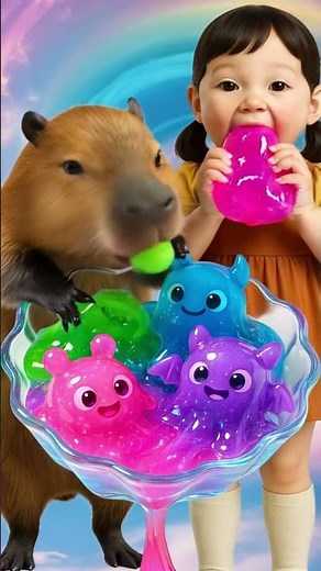 Cutest Alien Slimes Ever! Capybara & Girl Discover Magical Creatures 🌈✨