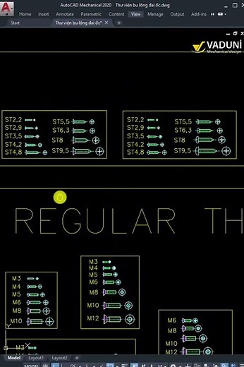 Thư viện bu lông đai ốc CAD 2D