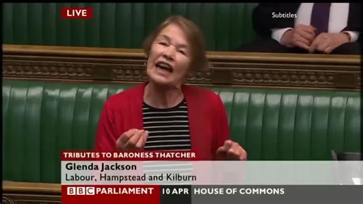 Let us mark the 100th anniversary of Margaret Thatcher’s birth with this magnificent speech from Glenda Jackson. Enjoy. | Red Labour