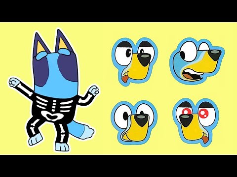 Bluey Make a Face Stickers - Bluey & Bingo Halloween Costume Crafts