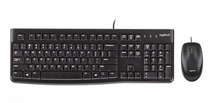 Kit de teclado y mouse Logitech MK120 Español Latinoamérica de color negro - $ 21.750