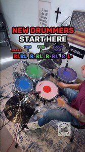 Basic Drum Pattern for New Drummers 🥁 #drums #tutorial #beginner