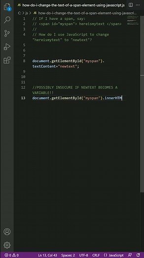html - How do I change the text of a span element using JavaScript?