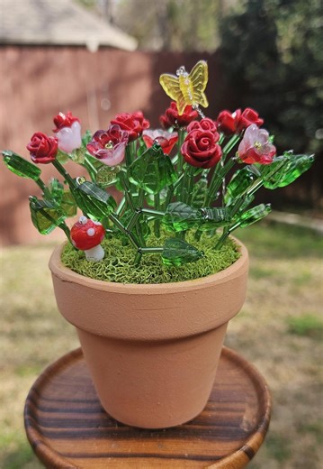 Pretty Beaded Potted Flowers - Etsy