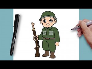 How To Draw SOLDIER Easy Step-by-step | Veterans Day