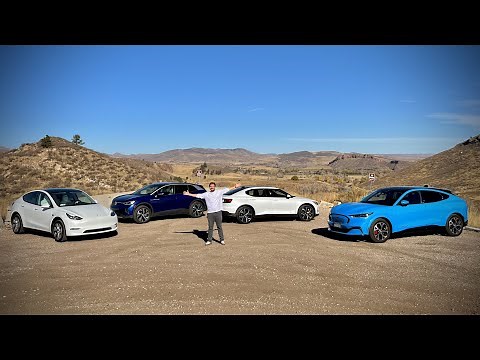 We Test The Hottest Electric SUVs On The Market! Model Y vs ID.4 vs Mach-E vs Polestar 2