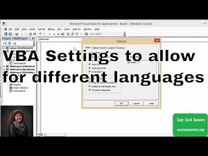 How to change the VBA Settings to allow for different languages