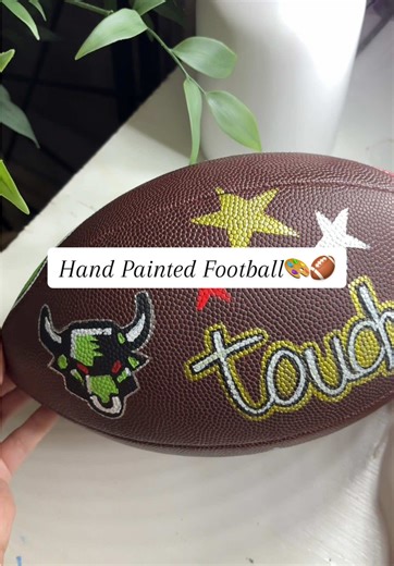 My first painted Football!🏈 What do you think?!🎨 #senioryear #paintedfootball #customfootball #handpainted #paintingvideo