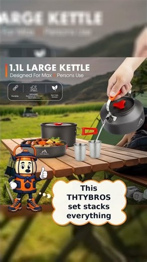 THTYBROS 17pcs Camping Cookware Kit – Compact & Organized Outdoor Set
