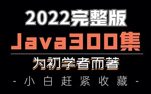 【Java300集】全套教程 0基础入门到精通 为初学者而著 IO流技术/JDBC数据库操作/全套Java详解教程 【含源码资料】