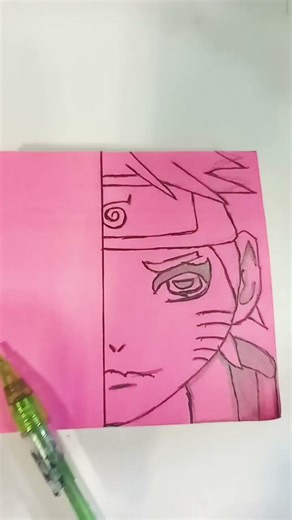 (day 1 of 100) doing drawing on sticky note (Naruto Uzumaki)