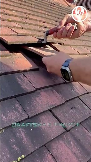 construction-The process of replacing tiles on a roof #tools #shorts