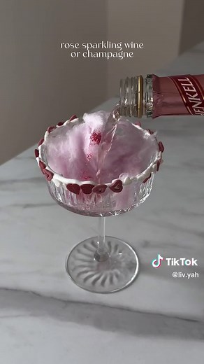 Easy Valentines/Galentines Drink Idea with Cotton Candy Cocktail