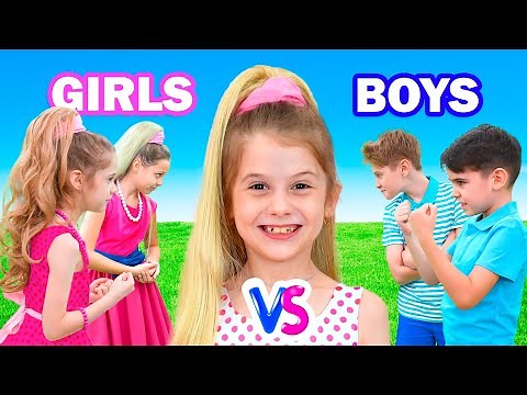 Girls vs Boys Challenge and other stories for kids