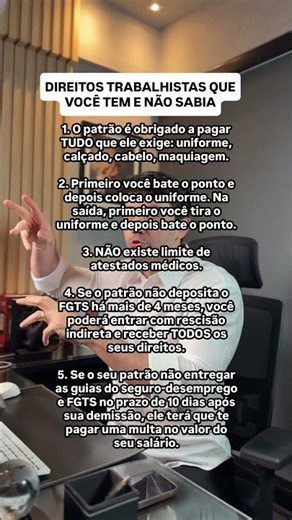 🚨 5 DIREITOS TRABALHISTAS QUE VOCÊ TEM E TALVEZ NÃO SABIA!