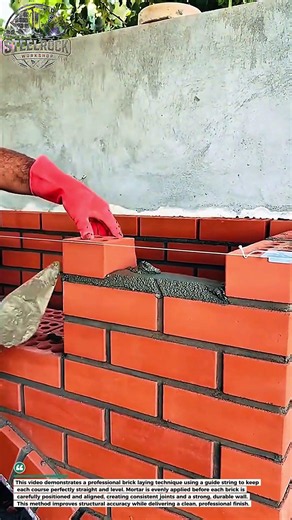 Perfect Brick Laying Technique | Straight & Professional Masonry Work