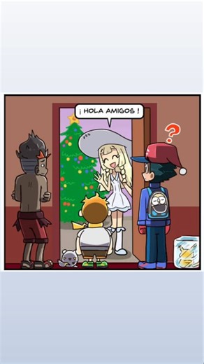 navidad de ash #pokemon #navidad2025 #ashketchum #lillie #comics