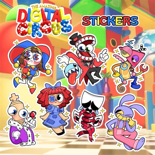 The Amazing Digital Circus Main Cast Vinyl Waterproof Stickers - Pomni, Jax, Ragatha, Gangle, Zooble, Kinger, Caine/bubble - Etsy