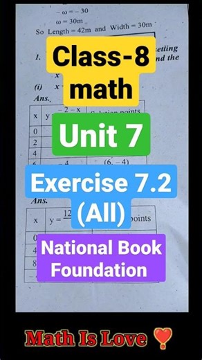 Class-8 Math Unit-7 Exercise 7.2 all question NBF, Federal Text Book board, #class8 #shorts #maths