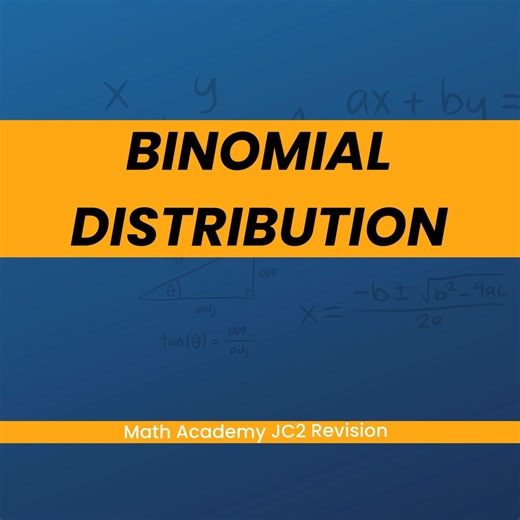 Math Academy Sg on Instagram: "H2 Math Tuition: Mastering Binomial Distribution (n-th Trial = k-th Success Type Questions) Join us for this JC H2 Math Tuition revision lesson on Binomial Distribution, where we break down a classic exam-style question involving the scenario: ➡️ “The n-th trial is the k-th success.” This video covers: ✔️ How to identify when this type of question follows a geometric/binomial setup ✔️ Common exam mistakes and how to avoid them ✔️ Step-by-step explanation using a fu