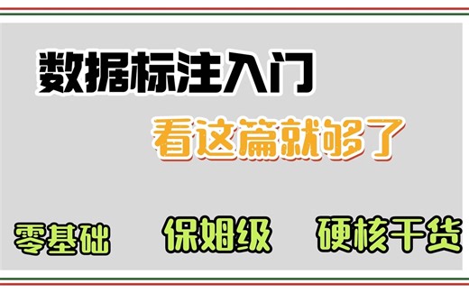 保姆级数据标注学习路径，数标注入门