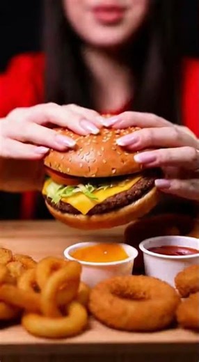 ASMR BURGER KING | CHEESE WHOPPER CHICKEN Mouthwatering Crunch #asmrfood #burgerlove #chicken