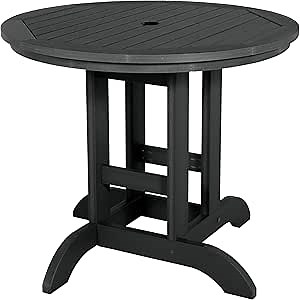 highwood Adirondack 36" Round Dining Table, Black