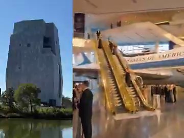 两个总统，两座图书馆，两个美国！ 今天，大家都在拿川普新近揭幕的、即将落户迈阿密的总统图书馆，跟芝加哥穆罕默德·侯赛因·奥巴马的“垃圾桶”图书馆做比较。天壤之别，两者根本无法相提并论😭这对奥巴侯赛因来说，真是莫大的耻辱。川普的图书馆，真是惊艳，无与伦比！