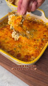 High-Protein Cheesy Elote Dip 🌽🧀 Your party needs this! Ingredients: • 1½ cups low-fat Greek yogurt • 1 cup low-fat whipped cottage cheese • ½ tsp garlic powder • ½ tsp onion powder • 2 tsp taco seasoning • ½ tsp salt • 3 cups frozen corn, thawed & drained (I used Trader Joe's Fire Roasted Corn) • 1 bundle scallions sliced • ½ jalapeño, deseeded & minced • 3 tbsp chopped cilantro • ½ cup @sargentocheese Cholula Shredded cheese • ¾ cup Shredded cheddar Instructions: • Preheat oven to 375°F • Ad