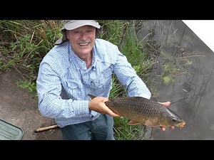 Shore fishing for carp with corn