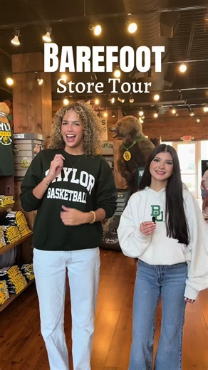 Stour Tour!💚 Come in and see us and shop all things Baylor in one spot! #shopbarefoot #bayloruniversity #waco #baylor