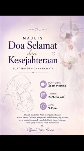 Majlis Doa Selamat dan Kesejahteraan untuk Ibu dan Cahaya Mata - 23 Jun 2026