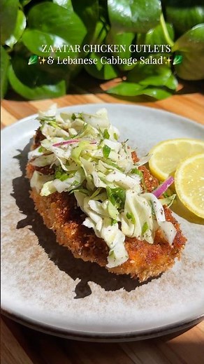 Za’atar Chicken Cutlets With Lebanese Cabbage Salad, YUM!