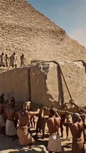 Construction scenes of pyramids