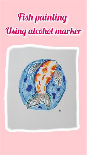 fish painting using alcohol marker|alcohol marker painting tutorial for beginners #alcholmarkers