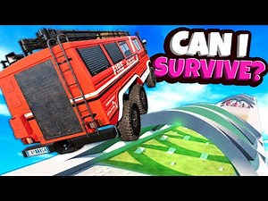 Can We Survive in FIRE TRUCKS on a Downhill Map? (BeamNG Drive Mods)