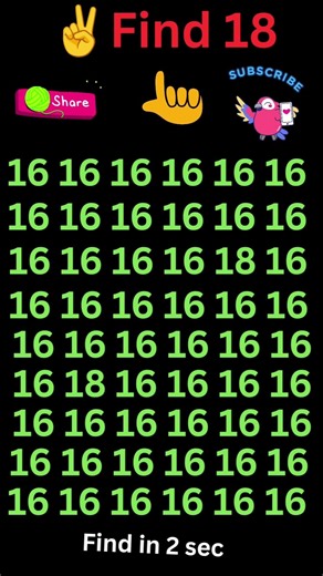 Find 18 #number #iq #iqtest #mindset #eyechallenge #within #education #puzzelgames #puzzle