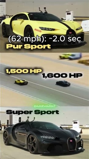 Bugatti Sport vs Bugatti Pur Sport — 400+ KM/H Battle #Hypercar #Supercar#shorts